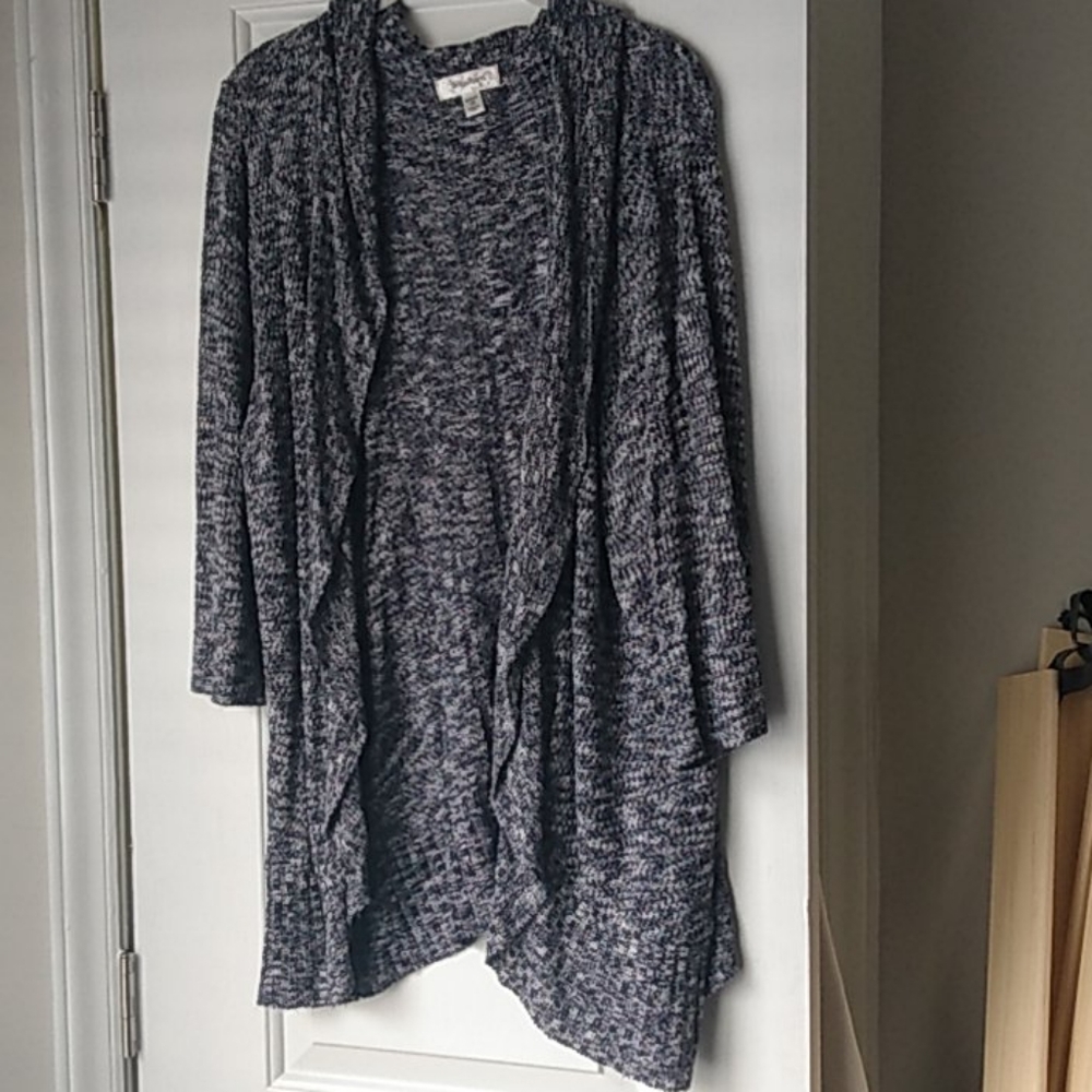 Blue and white cardigan